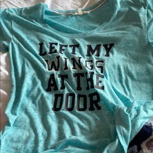 Left My Wings at the Door Pink Shirt